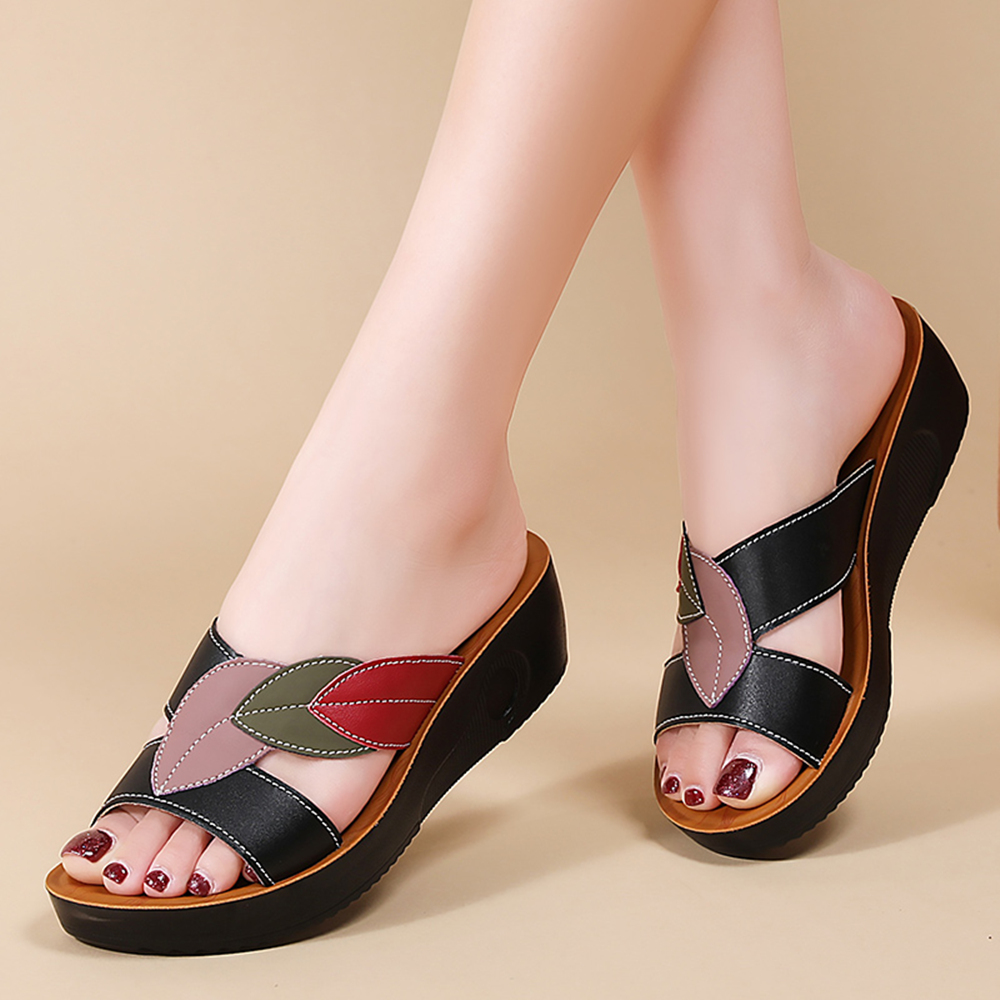 Women's Thick-Soled Wedge Snea - Ethnic Modern Fashion review and price