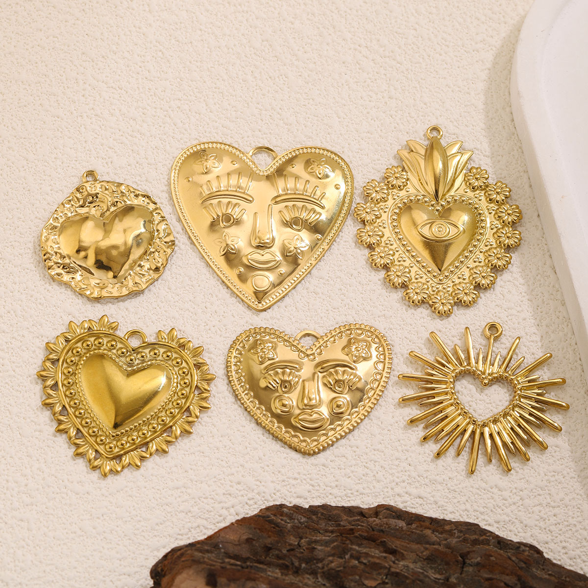 5Pcs PVD Gold Stainless Steel  - Ethnic Fashion Design review and price
