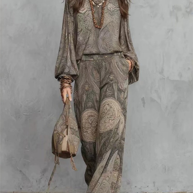Boho Paisley Print Two-Piece S - Ethnic Fashion Design review and price