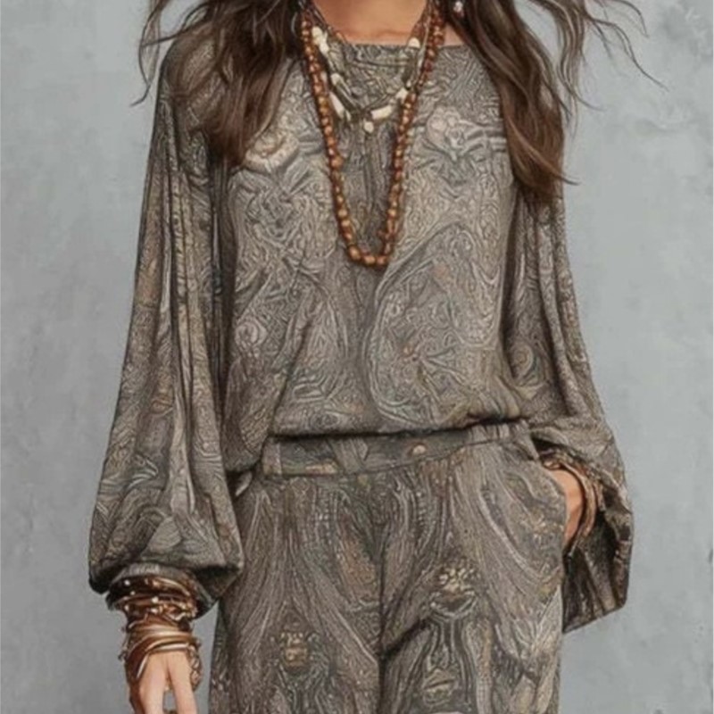 Boho Paisley Print Two-Piece S - Ethnic Fashion Design review and price