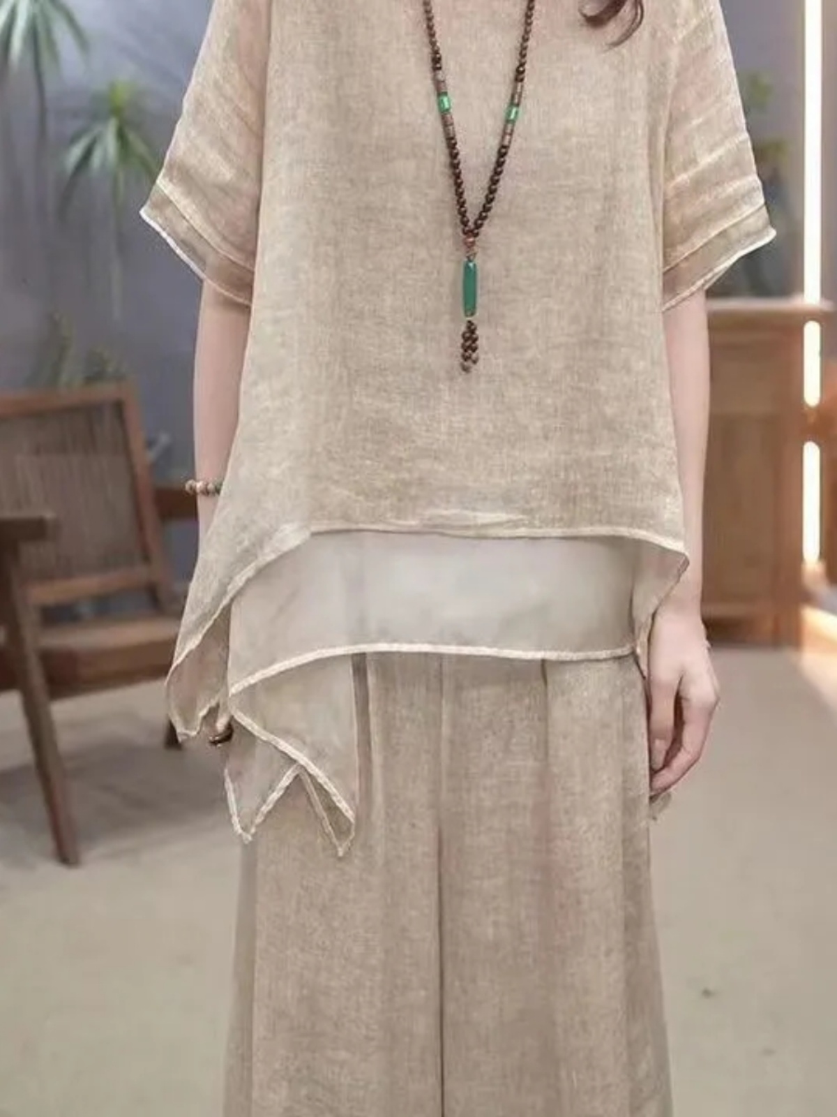 Retro Cotton Linen Set Women's - New Ethnic Fashion review and price