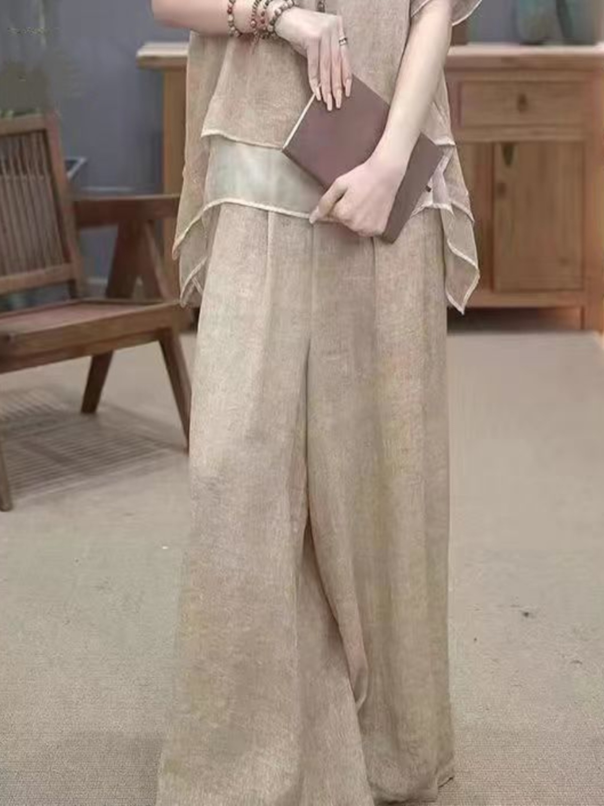 Retro Cotton Linen Set Women's - New Ethnic Fashion review and price